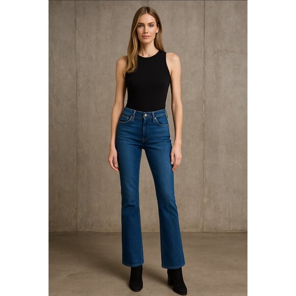 MOTHER Smokin’ Double Sneak Jeans Mid-Rise Straight Leg in Nip It In The Bud 29 - Picture 2 of 12